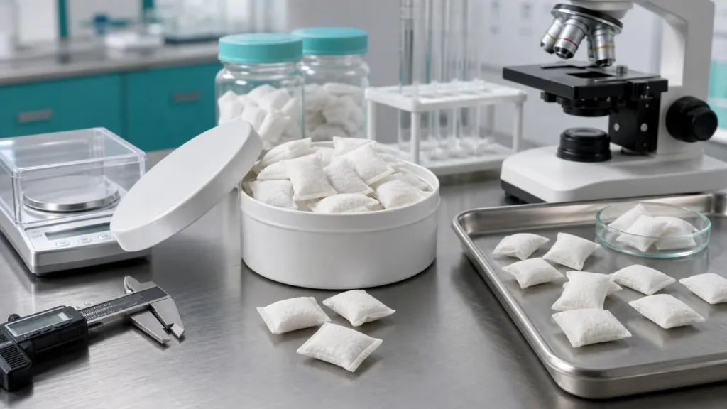Realistic oral pouch quality control laboratory