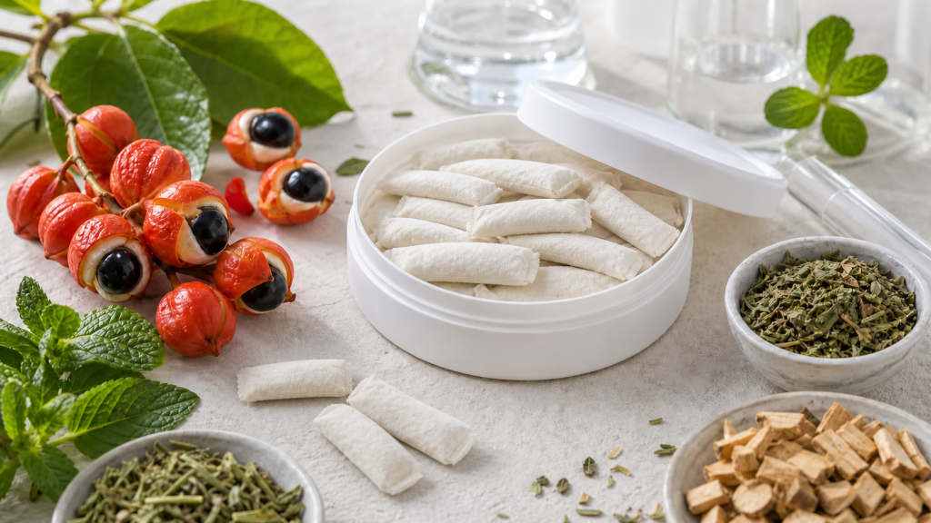 Botanical Oral Pouches: Guarana, Herbal Notes and Natural Flavor Direction - realistic functional oral pouches