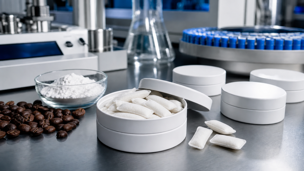 Custom & White-Label Caffeine Product Manufacturing - realistic functional oral pouches