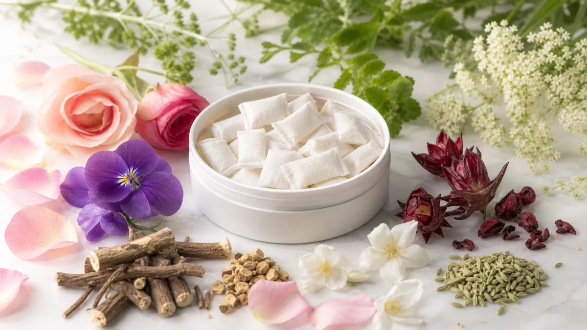 Herbal & Floral Series oral pouch flavor ingredients
