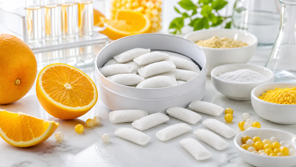 White Label & Contract Manufacturing for Vitamin C Products - realistic functional oral pouches