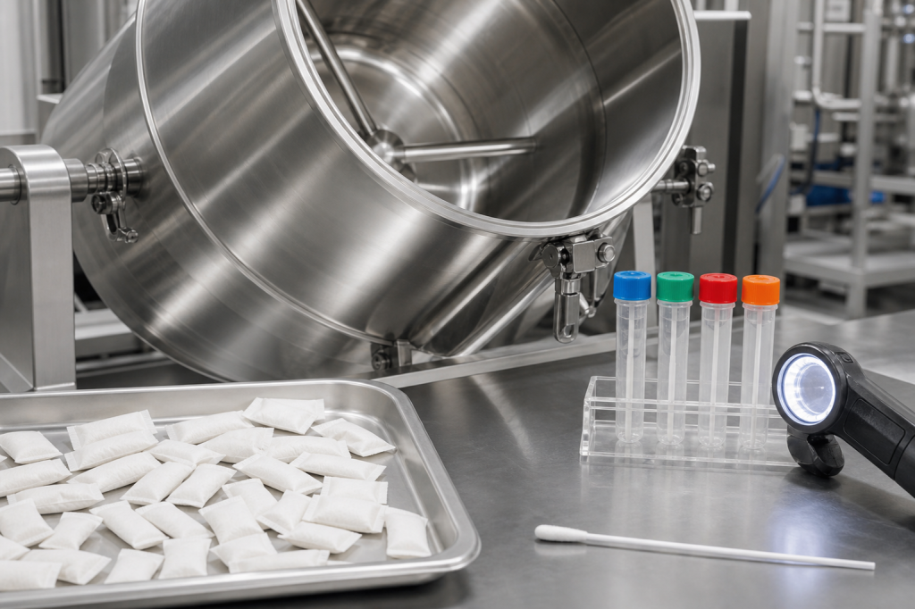 Allergen changeover cleaning validation on an oral pouch production line