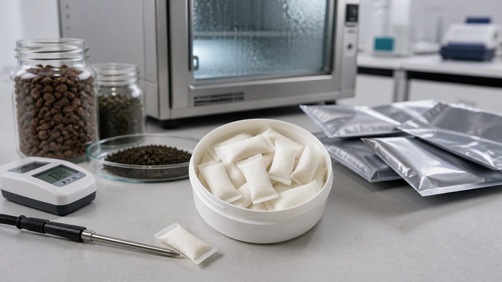 Caffeine pouch shelf life testing for hot-climate shipping