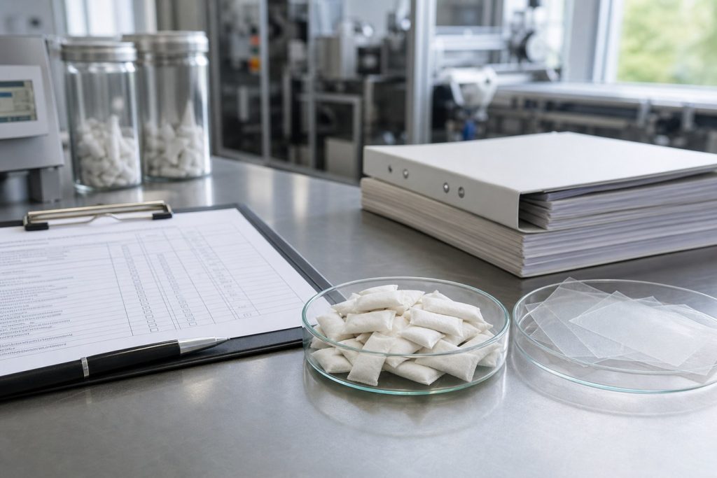 Functional oral pouch factory audit and supplier qualification documents