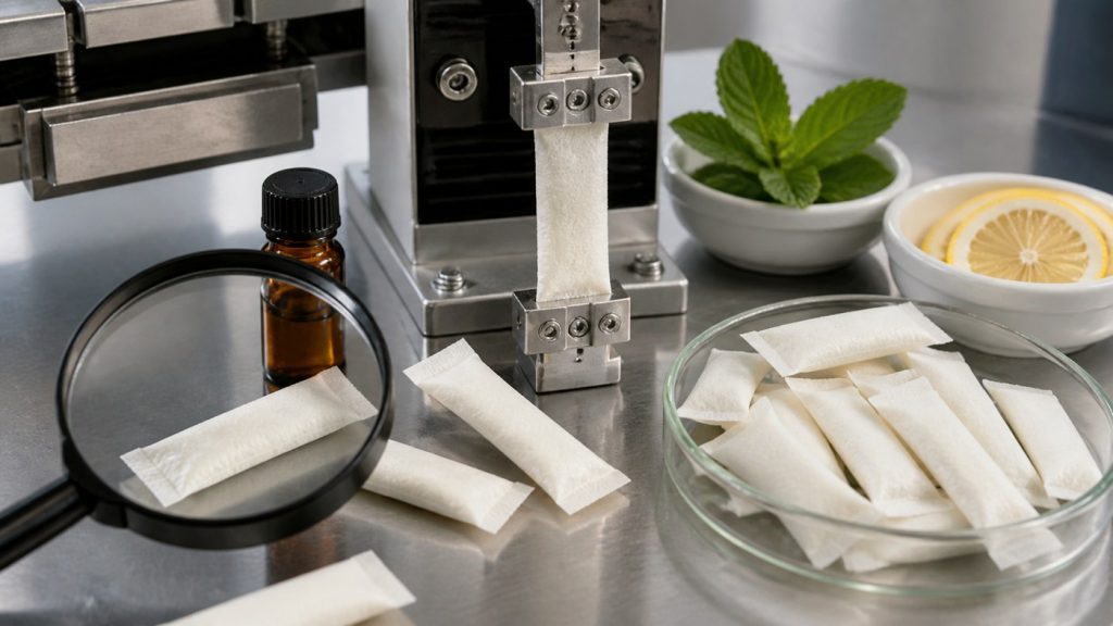 Oil-based flavor oral pouch seam leakage investigation