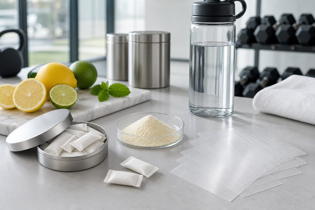 Sugar free nutritional oral pouches with vitamins minerals and citrus ingredients