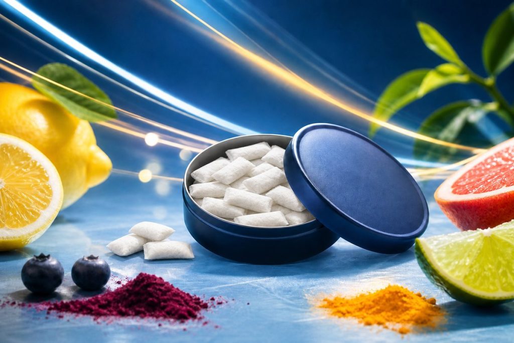 Caffeine-free energy oral pouches