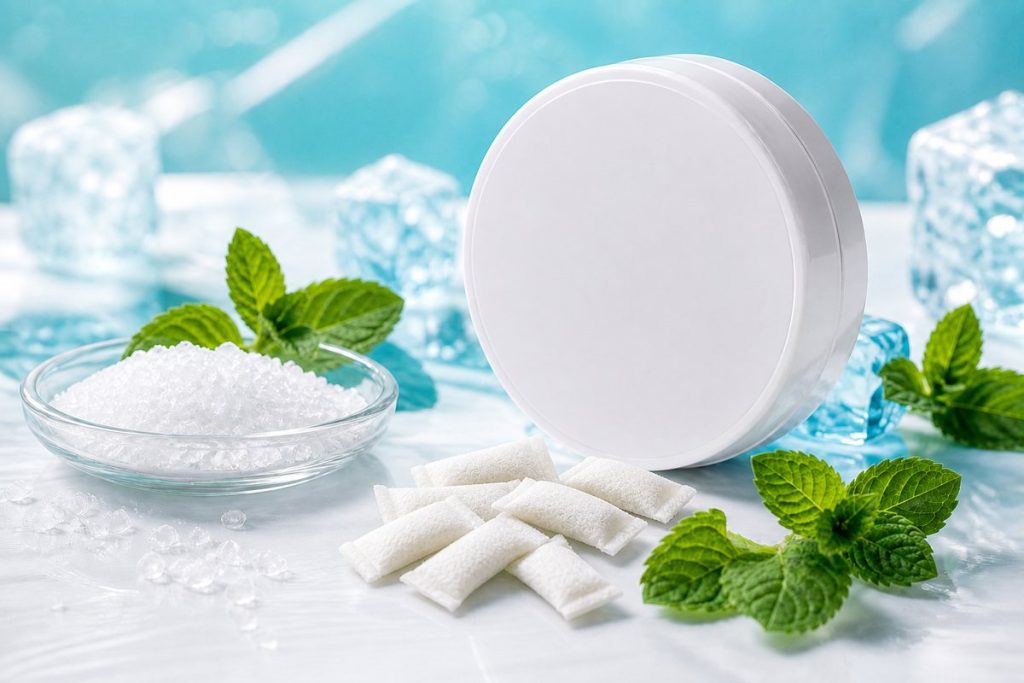 Xylitol oral care pouches with mint