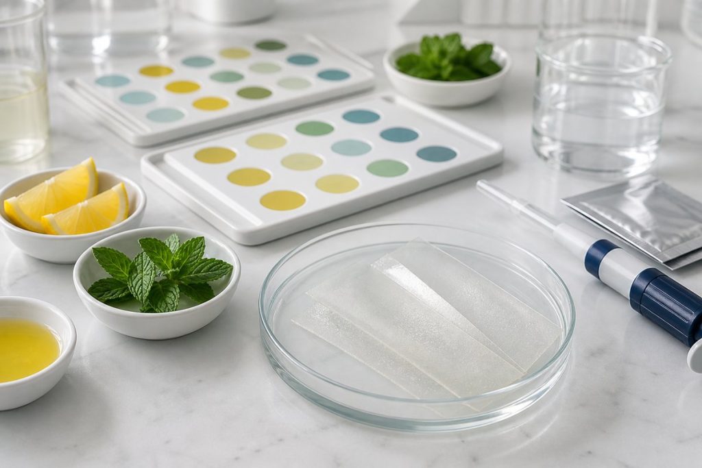 Orodispersible film taste masking and sensory formulation with mint and citrus