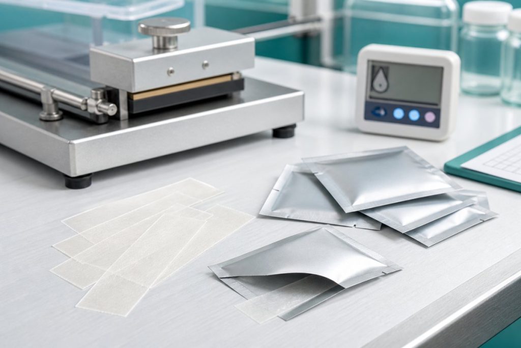Orodispersible film strips with individual moisture-barrier sachet packaging